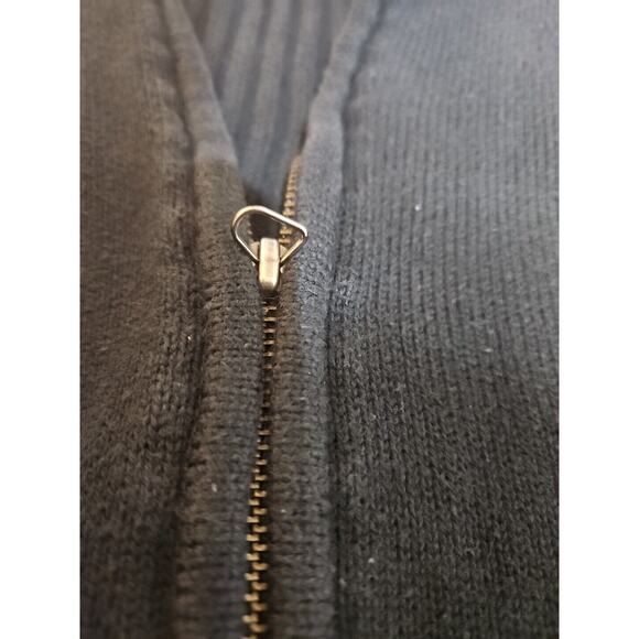 VTG Lacoste Ribbed Full Zip Up Cardigan Sweater Black Size 6 - Picture 2 of 8